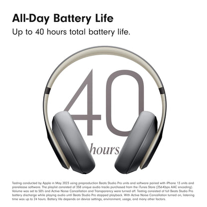 Beats Studio Pro-Premium Wireless Over-Ear Headphones- Up to 40-Hour Battery Life, Active Noise Cancelling, USB-C Lossless Audio, Apple &amp; Android Compatible- Sandstone