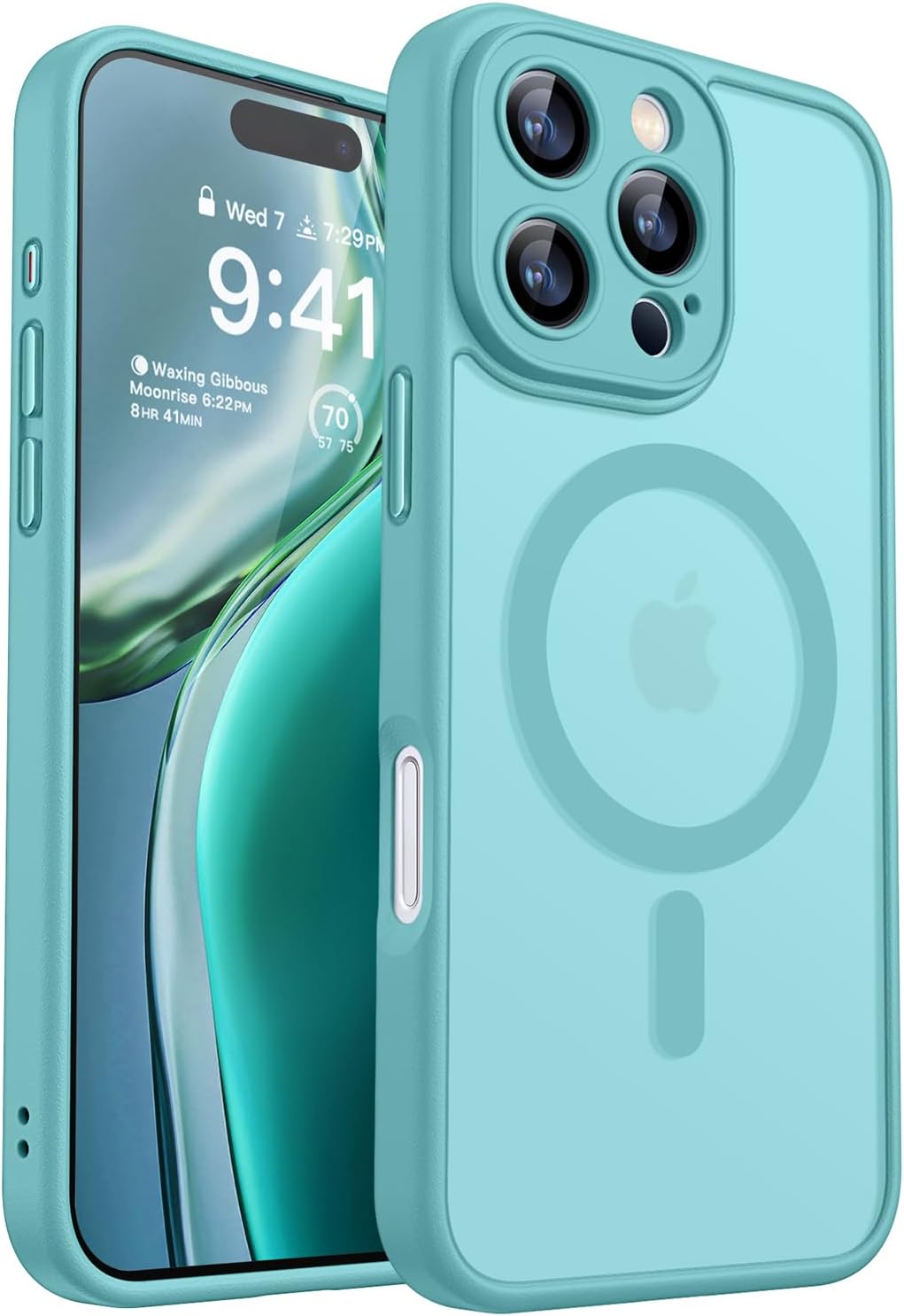 CANSHN Magnetic Compatible with iPhone 12 Case, Upgraded [Full Camera Protection] [Compatible with Magsafe] [Translucent Matte] Shockproof Protective Phone Case Cover 6.1 Inch - Hot Pink