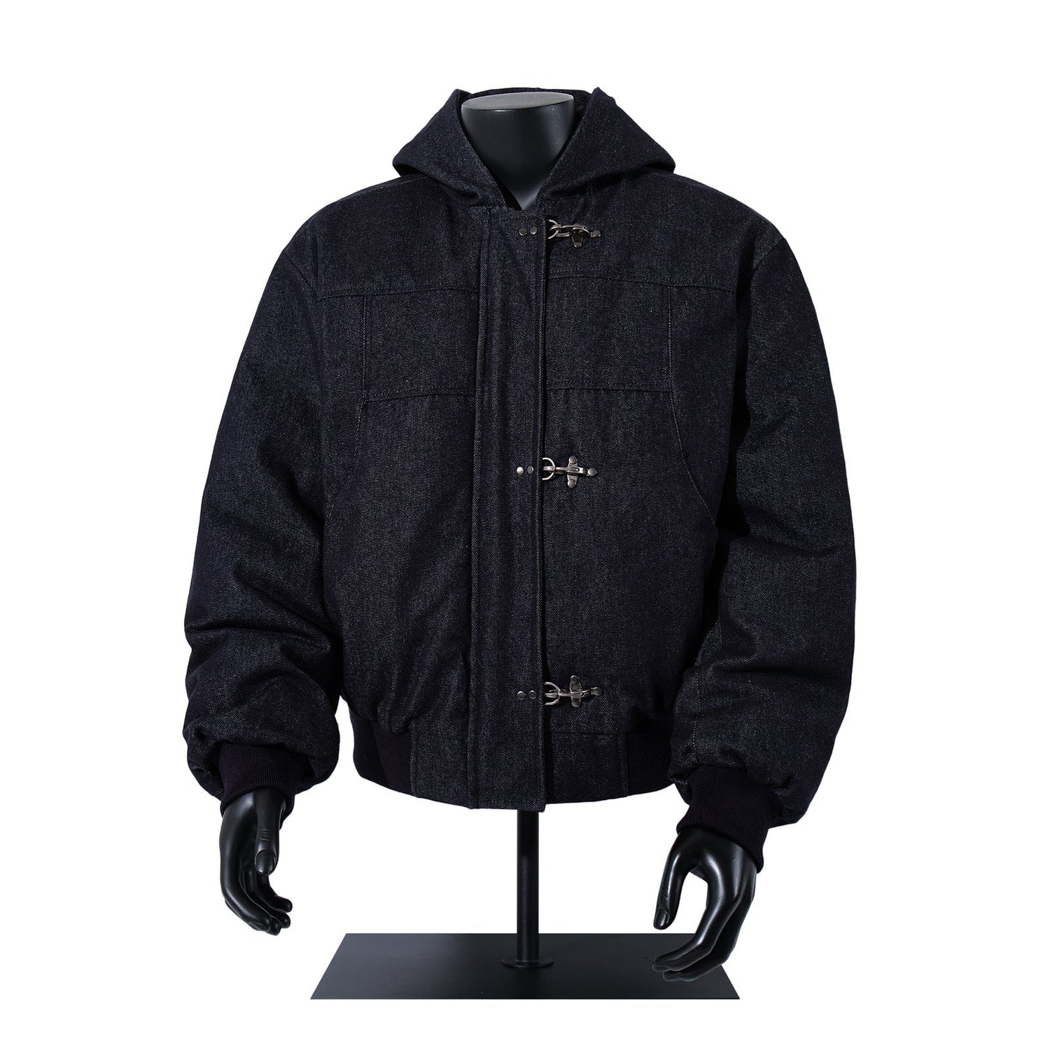 Loose Casual Warm Hooded Raw Denim Coat (Unisex)
