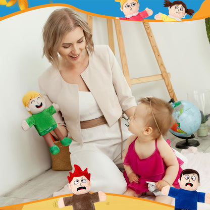 Lenwen 6 Pcs Family Hand Puppet Set Family Members Puppets with Movable Mouth Soft Plush for Boys and Girls Teens Kids Storytelling Play School Teaching Preschool (African American)