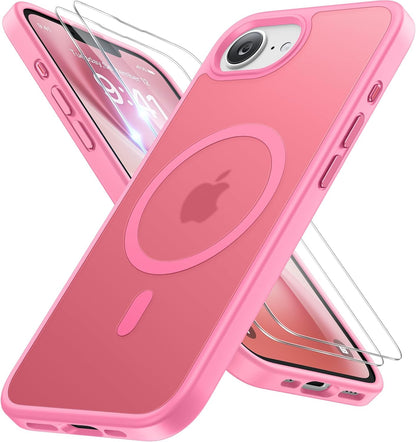 iPhone 16e 17e MagSafe case in pink, showcasing a sleek design and protective features for 6.1" phones.