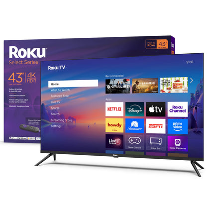 Roku Smart TV – 55-Inch Select Series, 4K HDR TV – Roku TV with Enhanced Voice Remote – Flat Screen LED Television with Wi-Fi for Streaming Live Local News, Sports, Family Entertainment