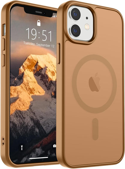 SUPFINE Magnetic for iPhone 14 Case &amp; iPhone 13 Case (Compatible with MagSafe)(Military Grade Drop Protection) Translucent Matte Shockproof Phone Cover,Black