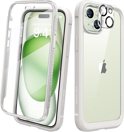 Diaclara Designed for iPhone 15 Case, Full Body Rugged Case with Built-in Touch Sensitive Anti-Scratch Screen Protector, with Camera Lens Protector for iPhone 15 6.1" (Wave Blue)