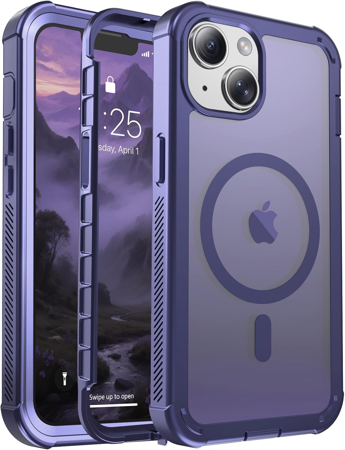 Magnetic for iPhone 14 Case, [Compatible with MagSafe][Military Grade Drop Protection][Heavy Duty Protection][Non-Slip][Shockproof] 2-Layer Durable Bumper Phone Case 6.1&