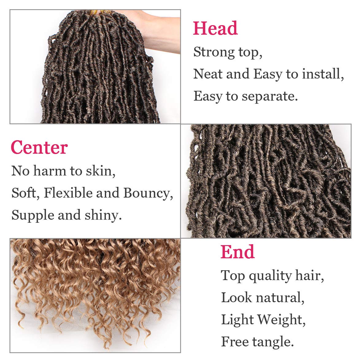 Leeven 7 Packs Faux Locs With Curly Ends 18 Inch Pre-looped Goddess Locs Crochet Hair 84 Strands Natural Black Crochet Bohemian Soft Locs Braiding Hair Extensions With Curls for Women 1B
