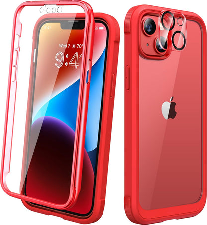 Diaclara Designed for iPhone 15 Case, Full Body Rugged Case with Built-in Touch Sensitive Anti-Scratch Screen Protector, with Camera Lens Protector for iPhone 15 6.1" (Wave Blue)