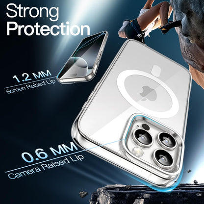 premium aplus module features iPhone with clear case showcasing MagSafe compatibility and sleek design.