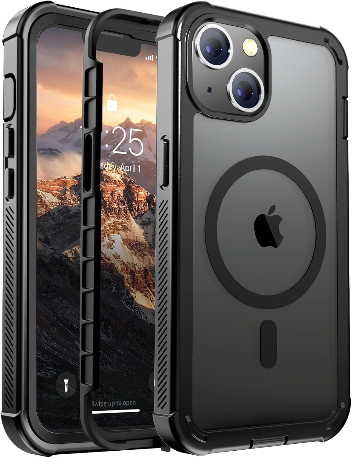 Magnetic for iPhone 14 Case, [Compatible with MagSafe][Military Grade Drop Protection][Heavy Duty Protection][Non-Slip][Shockproof] 2-Layer Durable Bumper Phone Case 6.1&