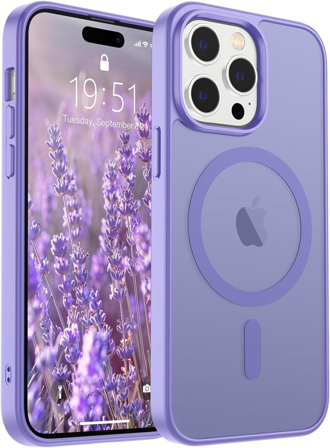 SUPFINE Magnetic for iPhone 14 Case &amp; iPhone 13 Case (Compatible with MagSafe)(Military Grade Drop Protection) Translucent Matte Shockproof Phone Cover,Black