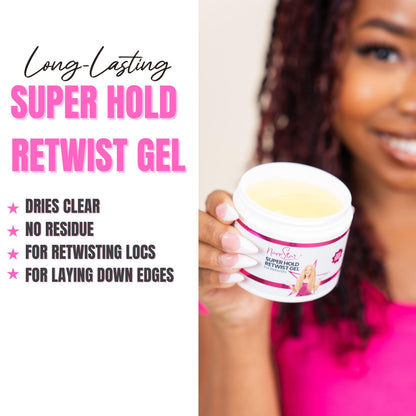 NappStar Super Hold Retwist Gel, Strong Hold for Locs and Edges, Non-Flaking, 4 Fl Oz
