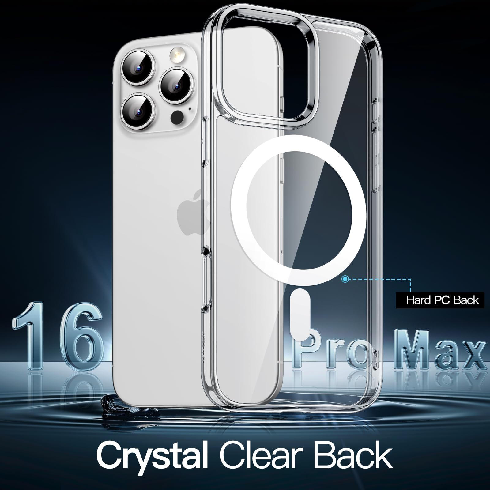premium aplus module features iPhone with clear case showcasing MagSafe compatibility and sleek design.