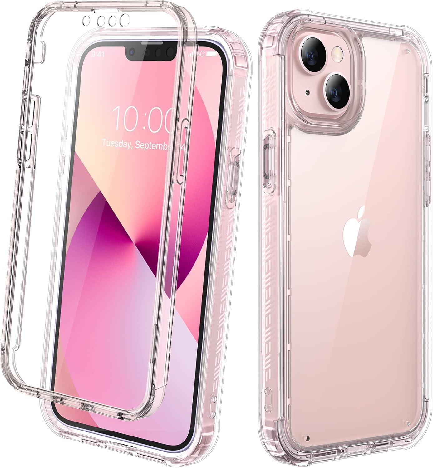 Diaclara Designed for iPhone 15 Case, Full Body Rugged Case with Built-in Touch Sensitive Anti-Scratch Screen Protector, with Camera Lens Protector for iPhone 15 6.1" (Wave Blue)