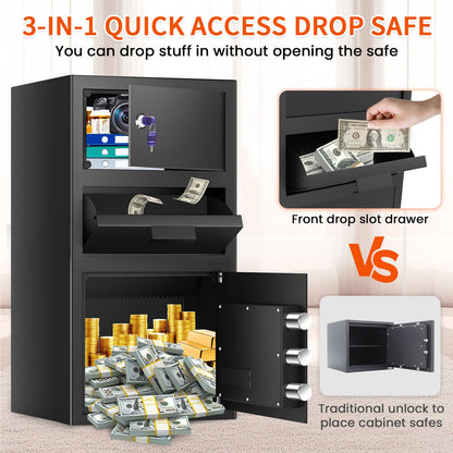 5.8 CU FT Extra Large Drop Safe for Business, Anti-Theft Money Drop Slot Safes with Digital Keypad and Spare Keys, Heavy Duty Depository Safe for Home Office Retail Store Business Mail Church