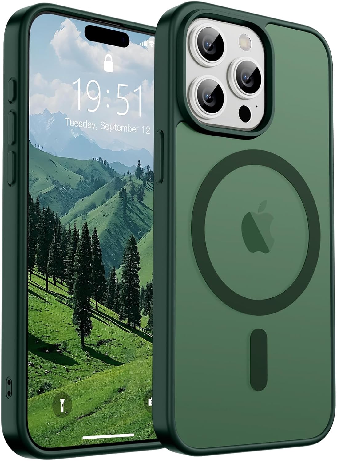 SUPFINE Magnetic for iPhone 14 Case &amp; iPhone 13 Case (Compatible with MagSafe)(Military Grade Drop Protection) Translucent Matte Shockproof Phone Cover,Black