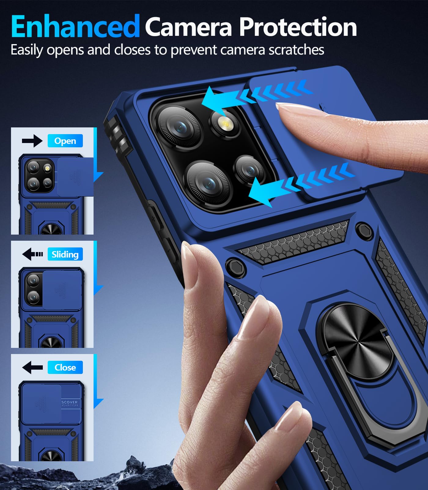 Samsung Galaxy S26 Ultra case with screen protector showing enhanced camera protection features.