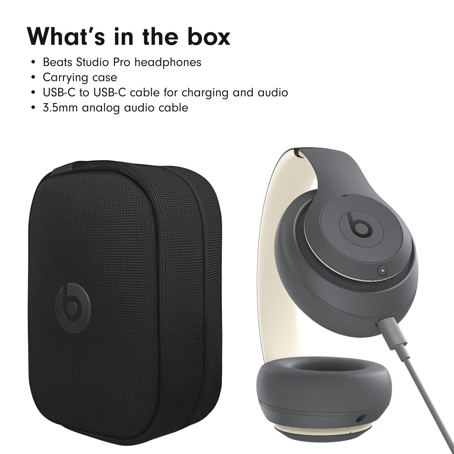Beats Studio Pro-Premium Wireless Over-Ear Headphones- Up to 40-Hour Battery Life, Active Noise Cancelling, USB-C Lossless Audio, Apple &amp; Android Compatible- Sandstone