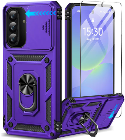 Samsung Galaxy S26 Ultra case with screen protector Taisaide S in black with kickstand and featured protection.