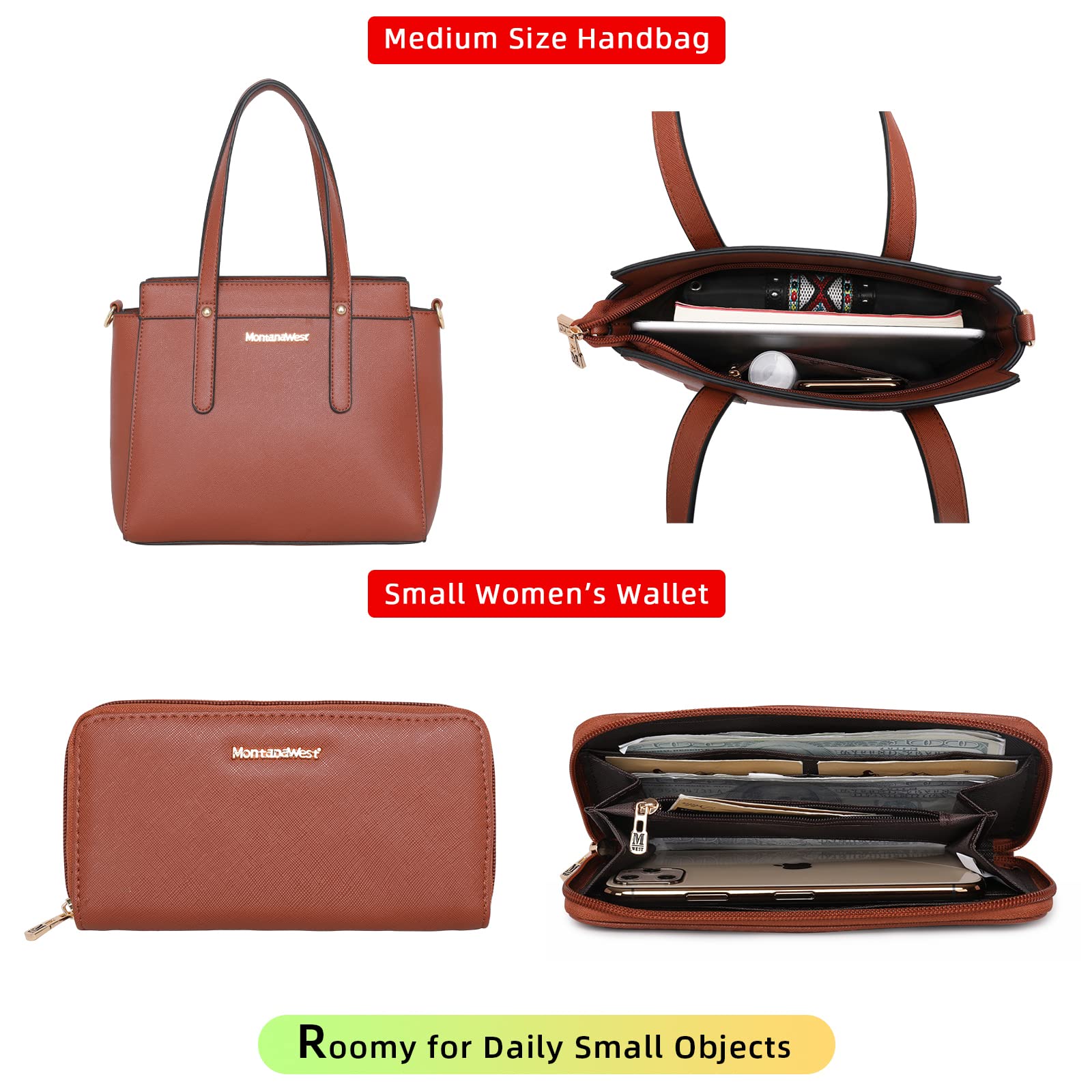 Montana West 3PCS Purses for Women Tote Bag and Wallet Set Shoulder Satchel Handbags