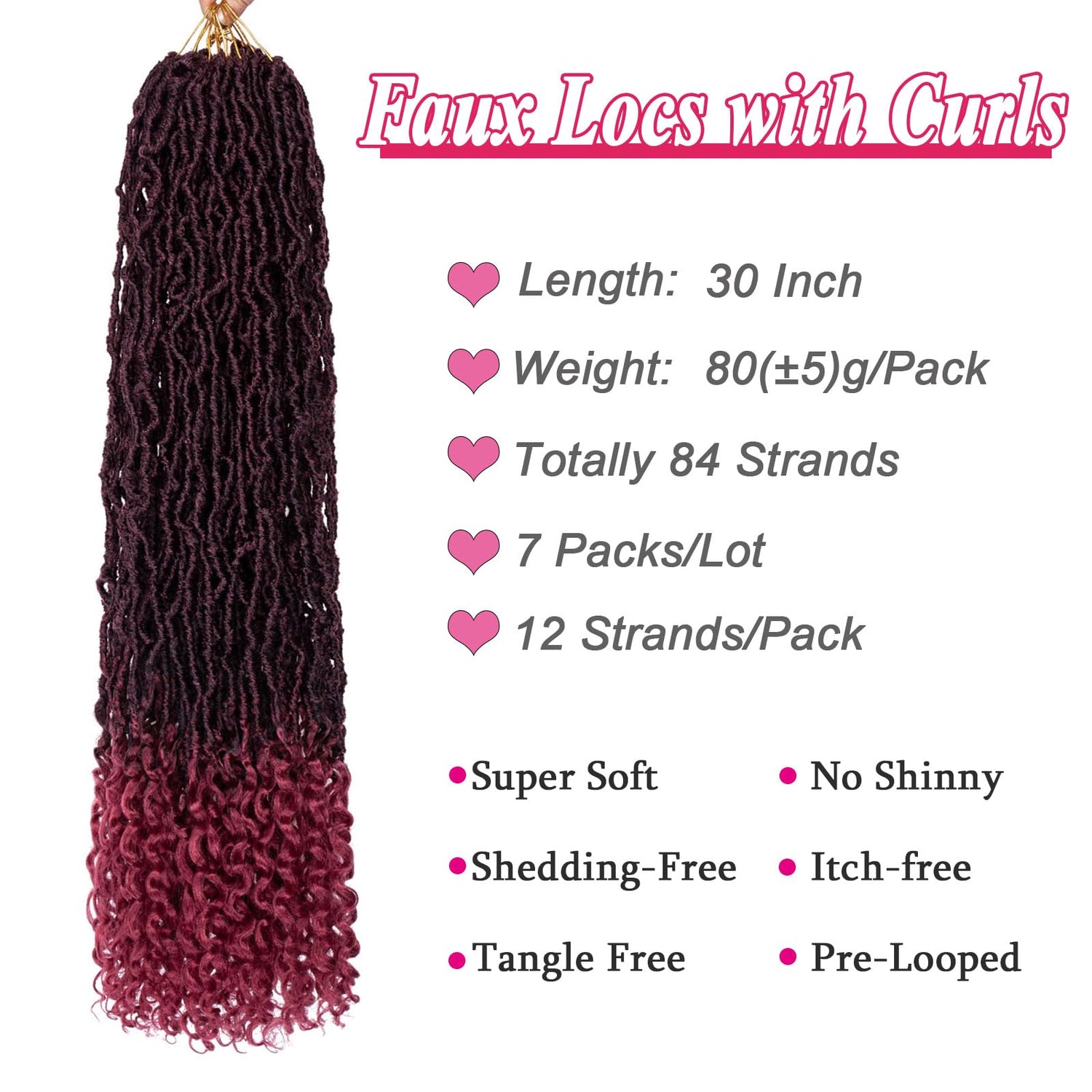 Leeven 7 Packs Faux Locs With Curly Ends 18 Inch Pre-looped Goddess Locs Crochet Hair 84 Strands Natural Black Crochet Bohemian Soft Locs Braiding Hair Extensions With Curls for Women 1B