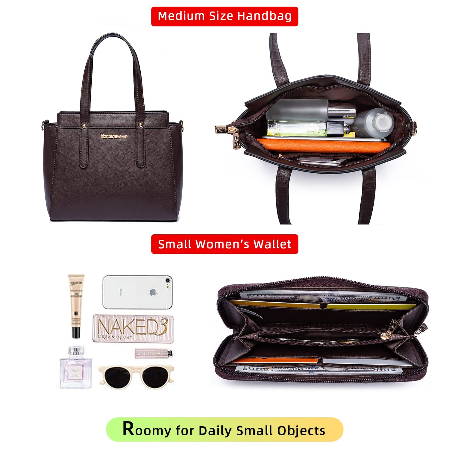 Montana West 3PCS Purses for Women Tote Bag and Wallet Set Shoulder Satchel Handbags