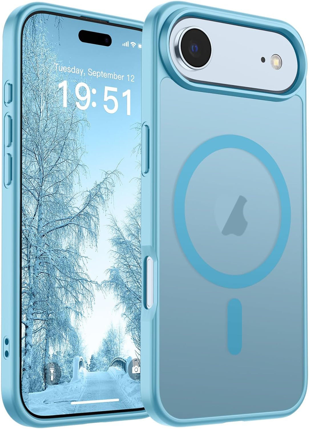 SUPFINE Magnetic for iPhone 14 Case &amp; iPhone 13 Case (Compatible with MagSafe)(Military Grade Drop Protection) Translucent Matte Shockproof Phone Cover,Black