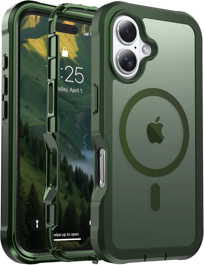 Magnetic for iPhone 14 Case, [Compatible with MagSafe][Military Grade Drop Protection][Heavy Duty Protection][Non-Slip][Shockproof] 2-Layer Durable Bumper Phone Case 6.1&