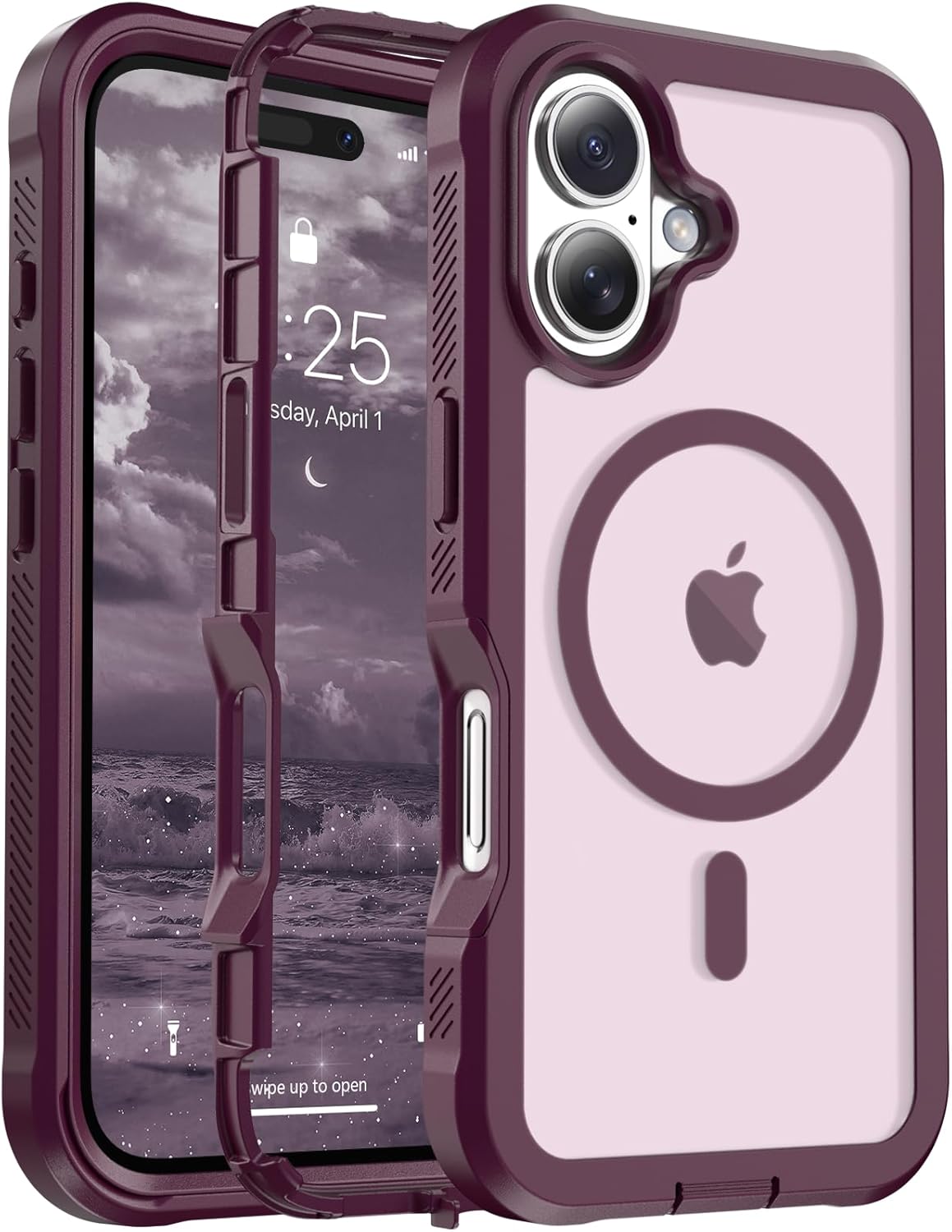 Magnetic for iPhone 14 Case, [Compatible with MagSafe][Military Grade Drop Protection][Heavy Duty Protection][Non-Slip][Shockproof] 2-Layer Durable Bumper Phone Case 6.1&
