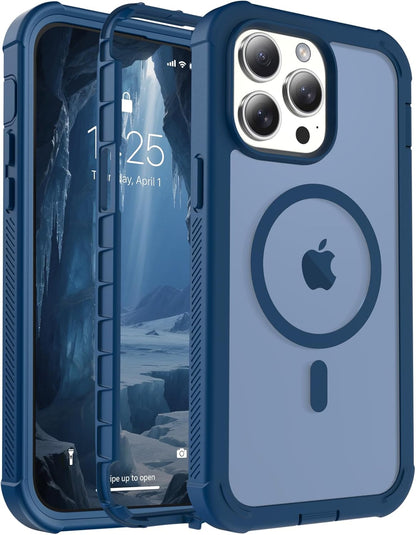 Magnetic for iPhone 14 Case, [Compatible with MagSafe][Military Grade Drop Protection][Heavy Duty Protection][Non-Slip][Shockproof] 2-Layer Durable Bumper Phone Case 6.1&