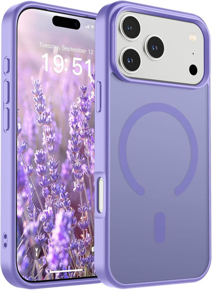 SUPFINE Magnetic for iPhone 14 Case &amp; iPhone 13 Case (Compatible with MagSafe)(Military Grade Drop Protection) Translucent Matte Shockproof Phone Cover,Black