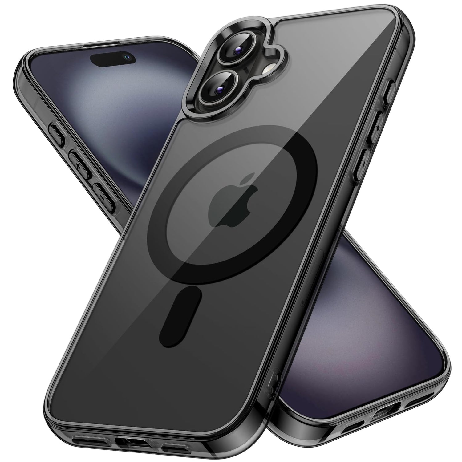 premium aplus module features iPhone with clear case showcasing MagSafe compatibility and sleek design.