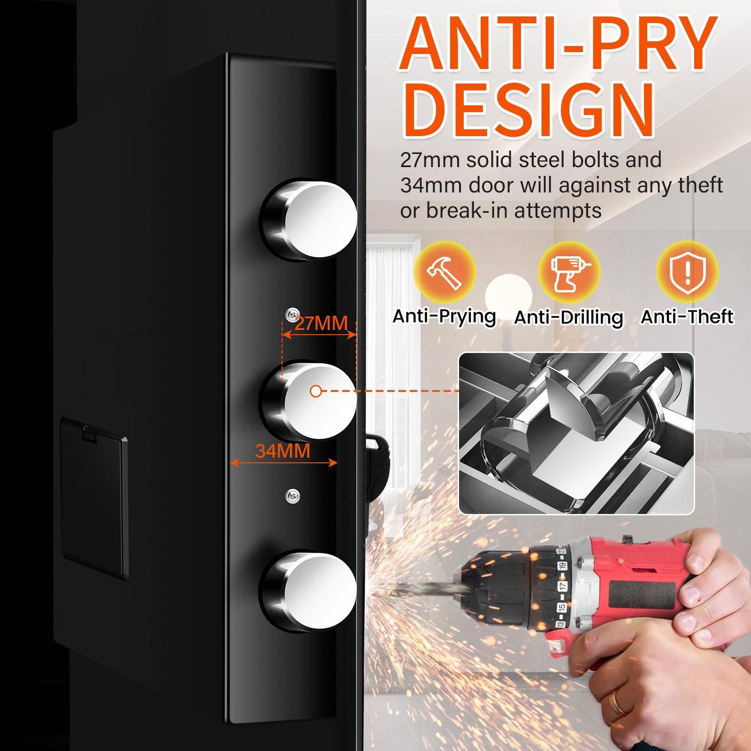 5.8 CU FT Extra Large Drop Safe for Business, Anti-Theft Money Drop Slot Safes with Digital Keypad and Spare Keys, Heavy Duty Depository Safe for Home Office Retail Store Business Mail Church
