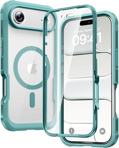 Diaclara Designed for iPhone 15 Case, Full Body Rugged Case with Built-in Touch Sensitive Anti-Scratch Screen Protector, with Camera Lens Protector for iPhone 15 6.1" (Wave Blue)