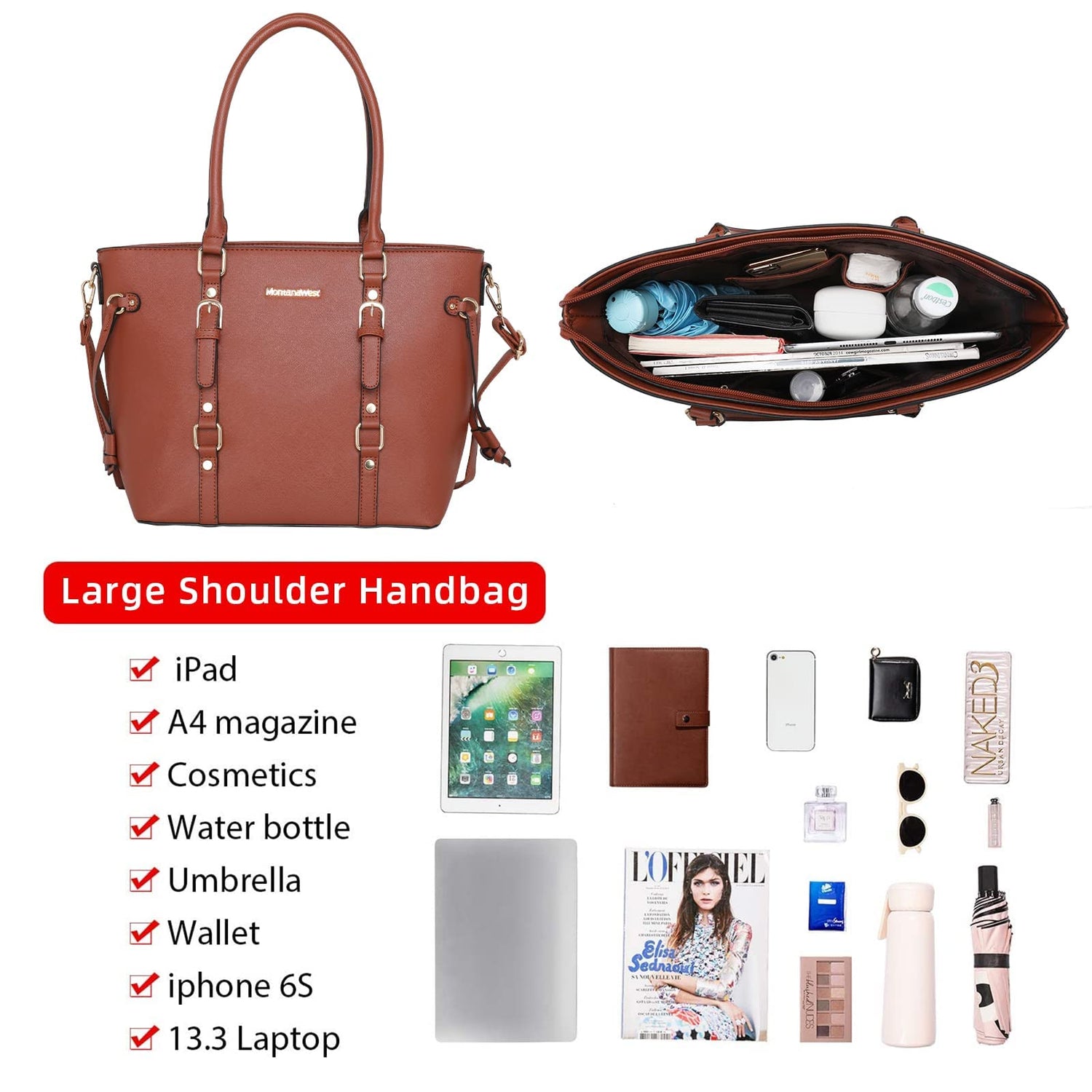 Montana West 3PCS Purses for Women Tote Bag and Wallet Set Shoulder Satchel Handbags