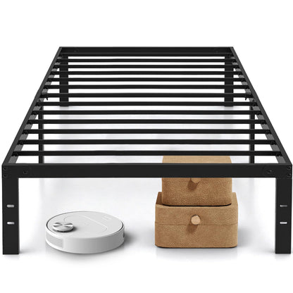 Queen Size Bed Frame, 14 Inch Metal Platform Bed Frames with Heavy Duty Steel Slat Support, No Box Spring Needed, Easy Assembly, Under Bed Storage