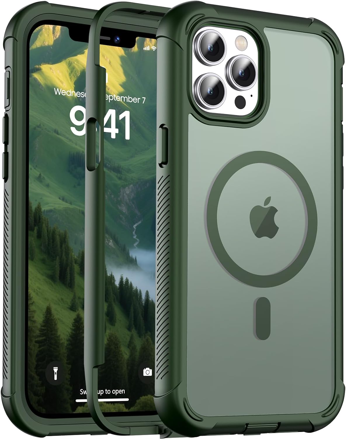 Magnetic for iPhone 14 Case, [Compatible with MagSafe][Military Grade Drop Protection][Heavy Duty Protection][Non-Slip][Shockproof] 2-Layer Durable Bumper Phone Case 6.1&