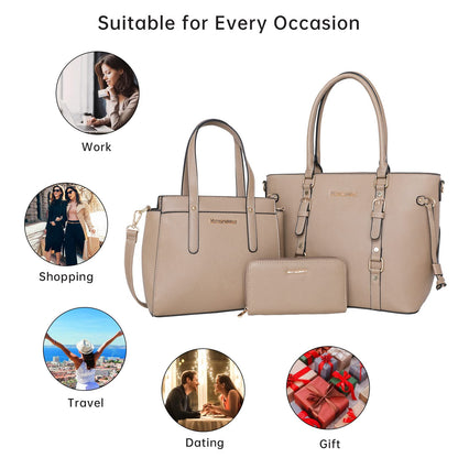 Montana West 3PCS Purses for Women Tote Bag and Wallet Set Shoulder Satchel Handbags