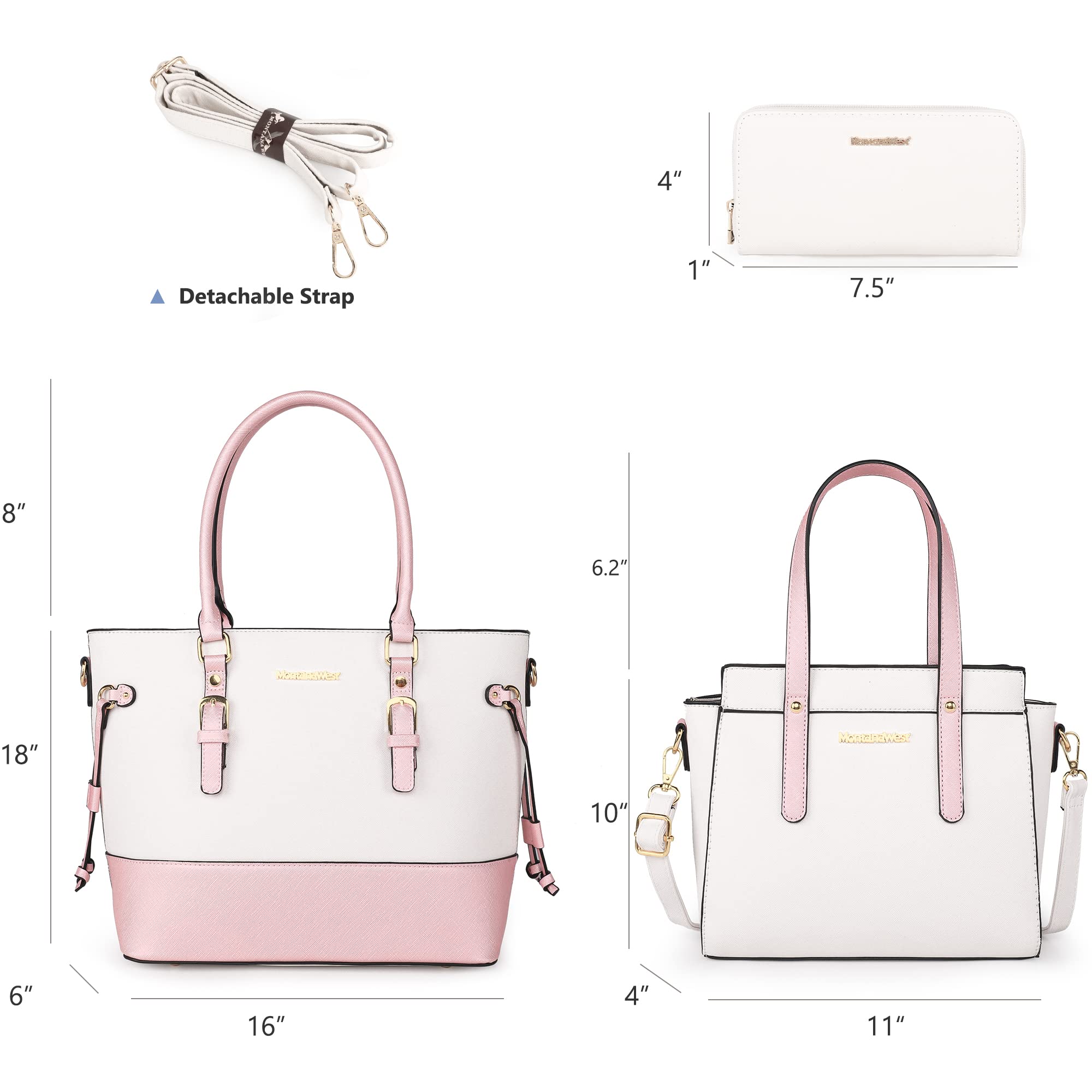 Montana West 3PCS Purses for Women Tote Bag and Wallet Set Shoulder Satchel Handbags