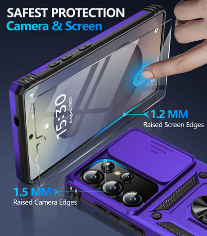 Samsung Galaxy S26 Ultra case with screen protector showing safest protection for camera and screen with raised edges