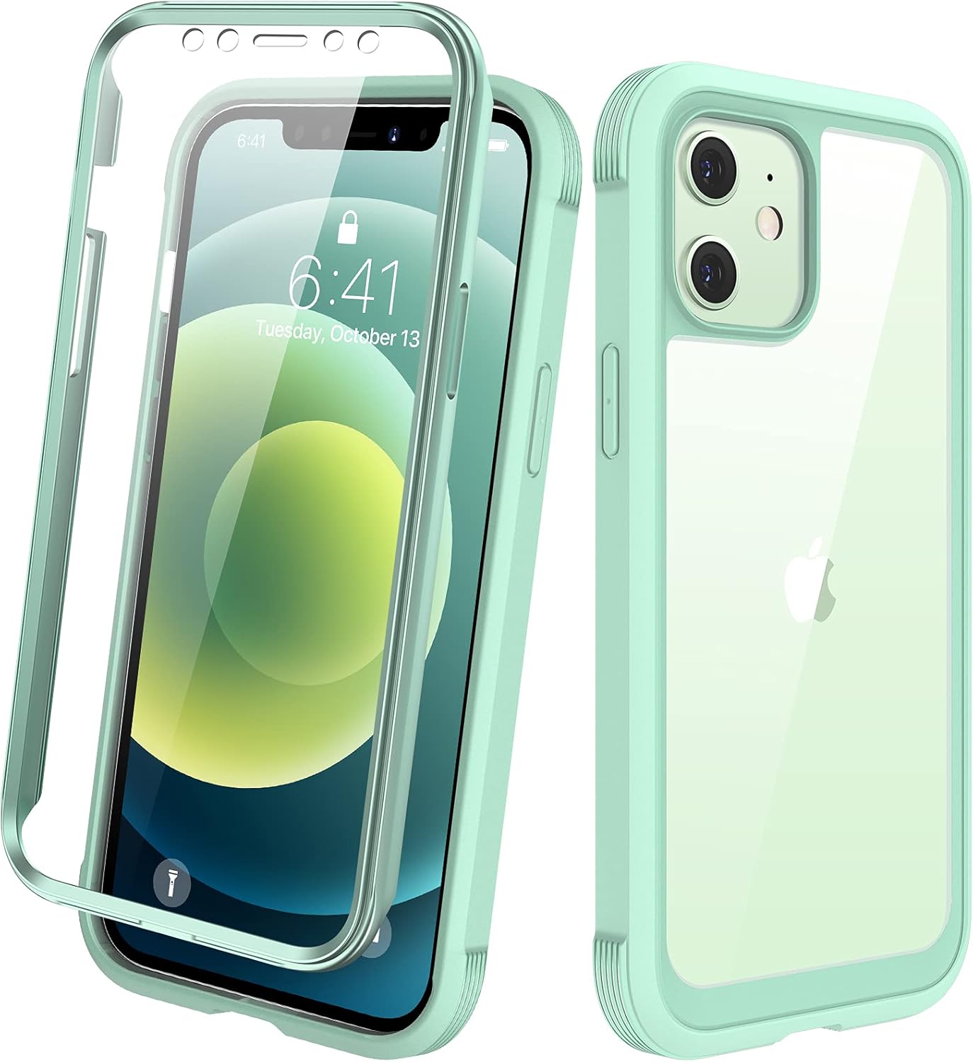 Diaclara Designed for iPhone 15 Case, Full Body Rugged Case with Built-in Touch Sensitive Anti-Scratch Screen Protector, with Camera Lens Protector for iPhone 15 6.1" (Wave Blue)