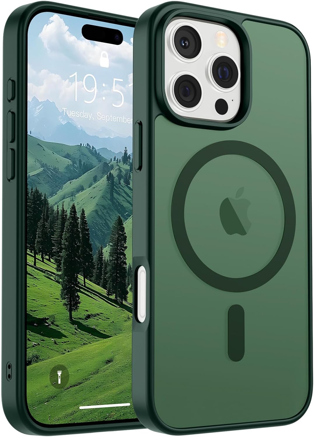 SUPFINE Magnetic for iPhone 14 Case &amp; iPhone 13 Case (Compatible with MagSafe)(Military Grade Drop Protection) Translucent Matte Shockproof Phone Cover,Black