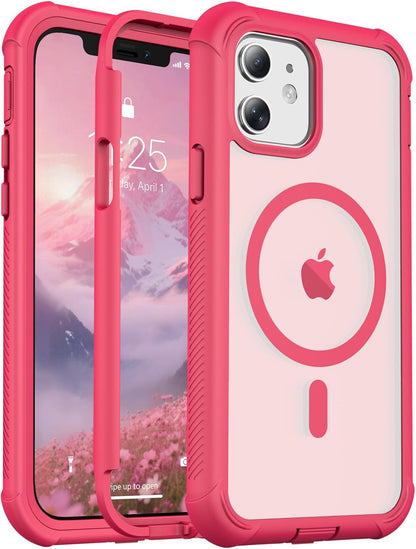 Magnetic for iPhone 14 Case, [Compatible with MagSafe][Military Grade Drop Protection][Heavy Duty Protection][Non-Slip][Shockproof] 2-Layer Durable Bumper Phone Case 6.1&