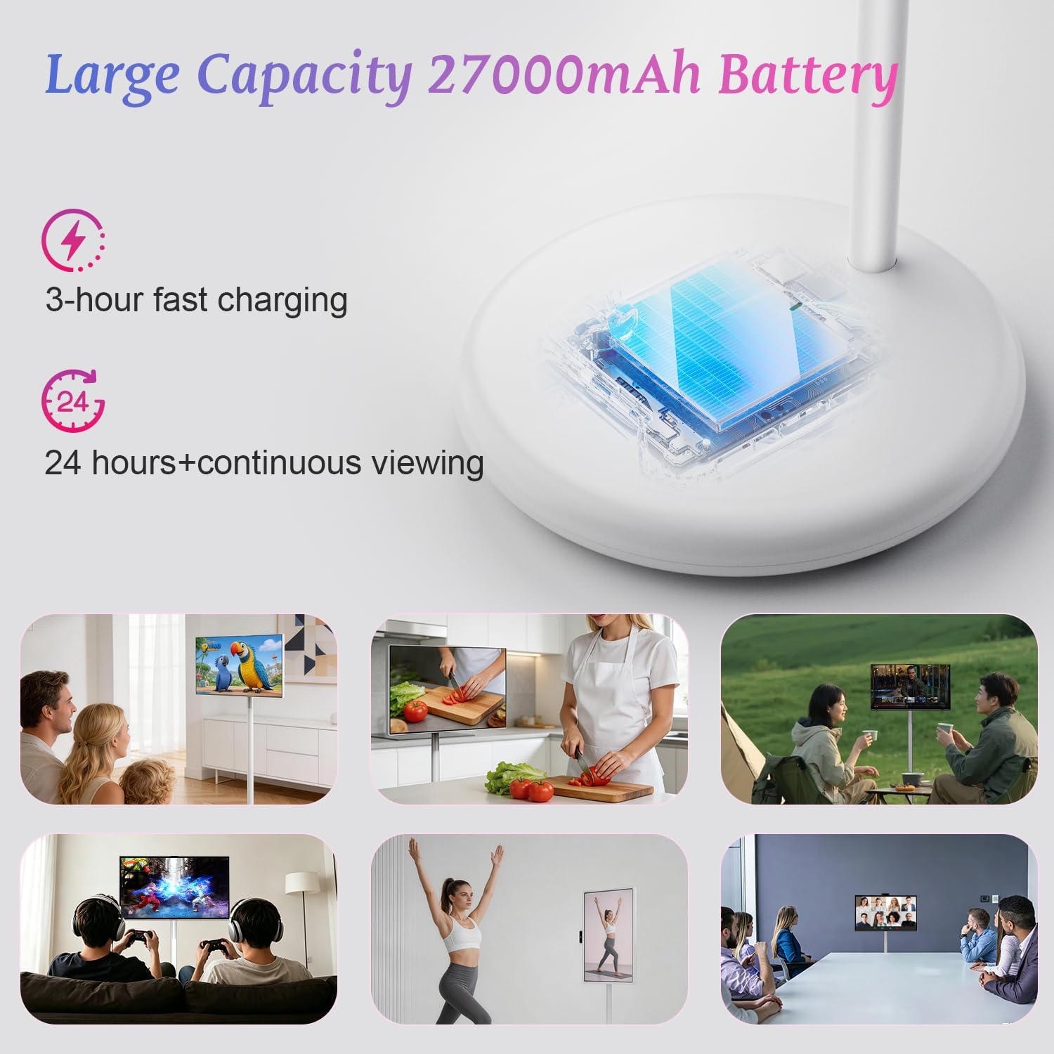 portable smart TV on wheels