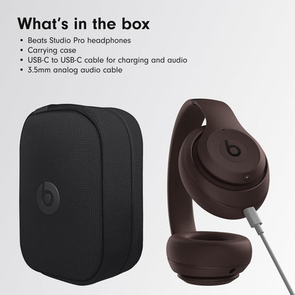 Beats Studio Pro-Premium Wireless Over-Ear Headphones- Up to 40-Hour Battery Life, Active Noise Cancelling, USB-C Lossless Audio, Apple &amp; Android Compatible- Sandstone