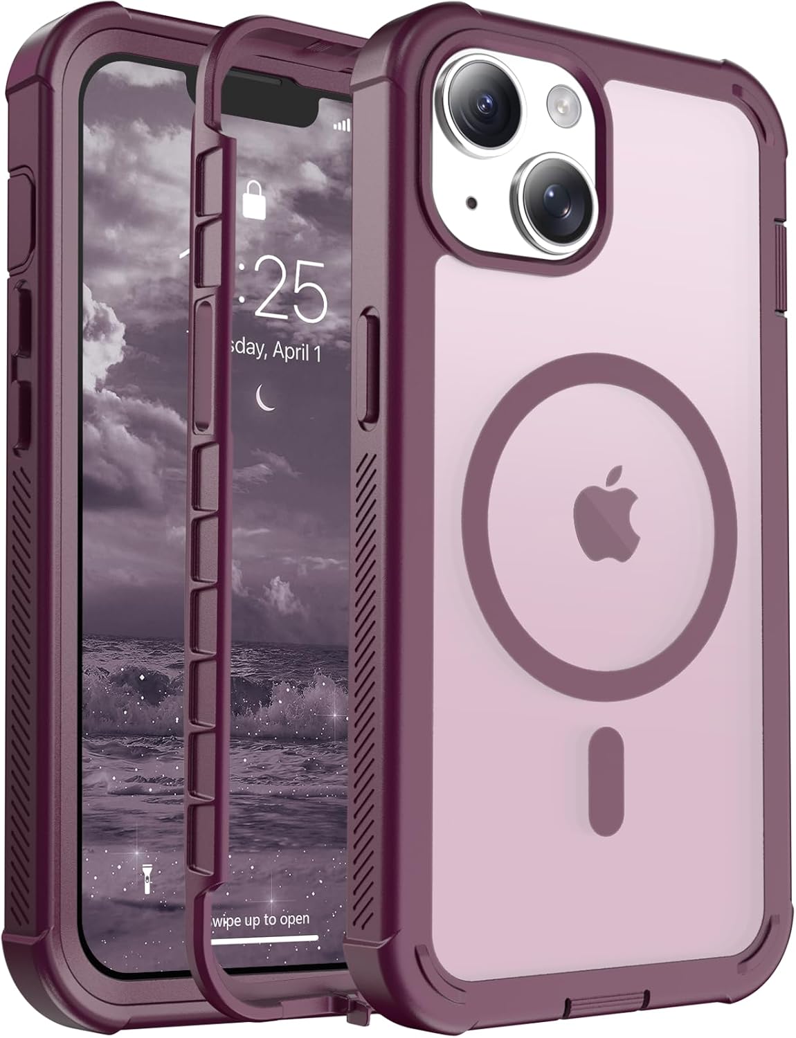 Magnetic for iPhone 14 Case, [Compatible with MagSafe][Military Grade Drop Protection][Heavy Duty Protection][Non-Slip][Shockproof] 2-Layer Durable Bumper Phone Case 6.1&