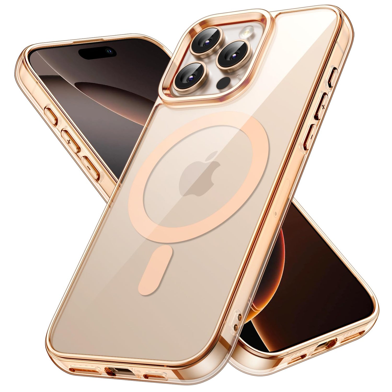 premium aplus module features iPhone with clear case showcasing MagSafe compatibility and sleek design.