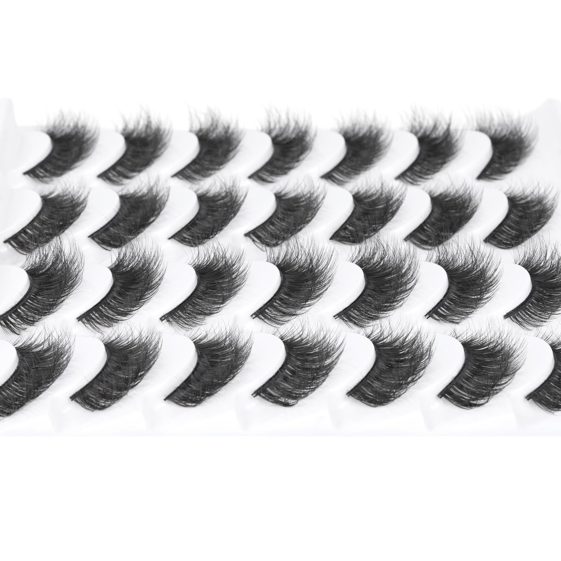 14 Pairs Wispy Mink Lashes False Eye Lashes Natural Look 5D Volume 16mm Fake Eyelashes Pack by TNFVLONEINS