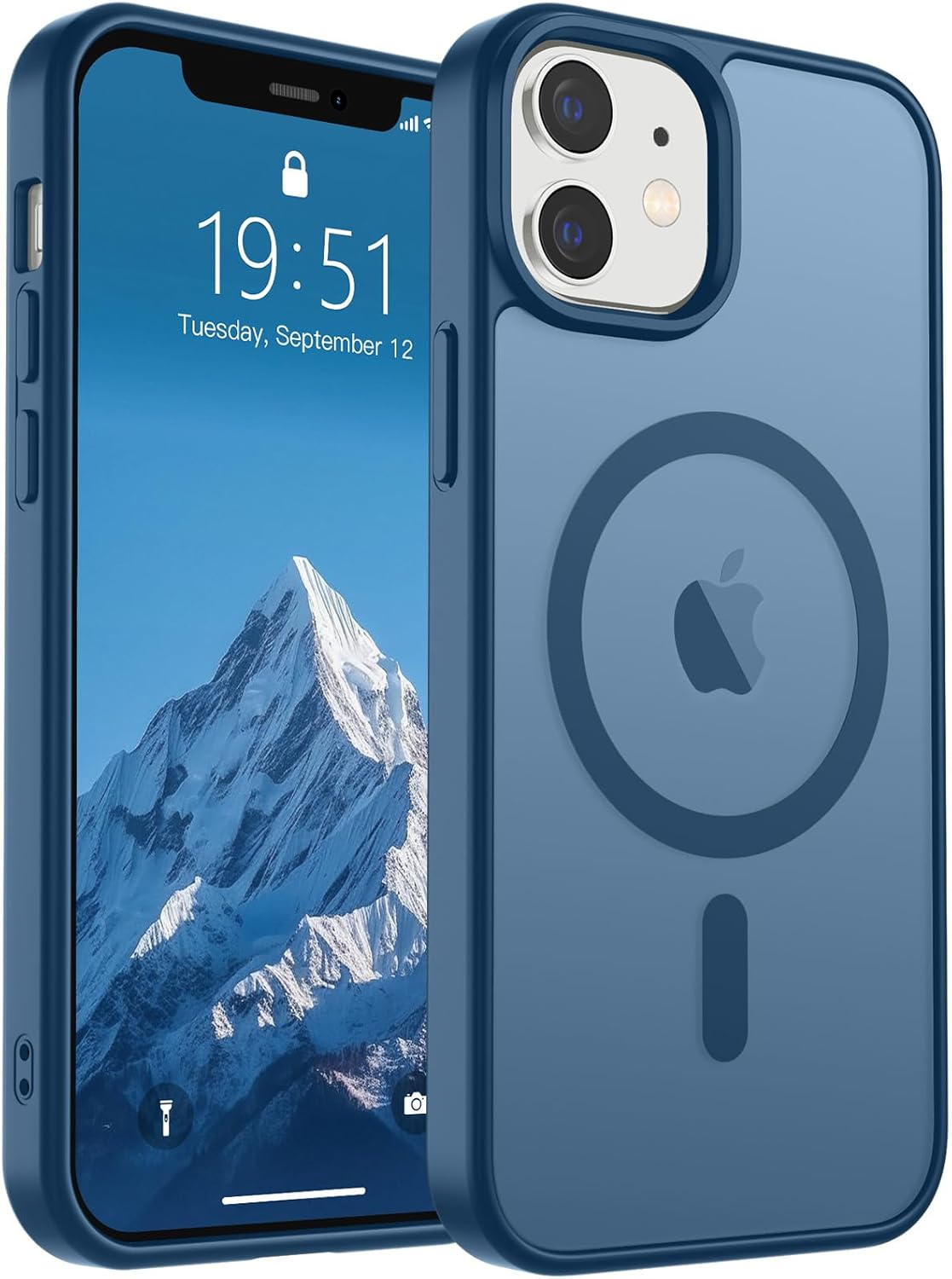 SUPFINE Magnetic for iPhone 14 Case &amp; iPhone 13 Case (Compatible with MagSafe)(Military Grade Drop Protection) Translucent Matte Shockproof Phone Cover,Black
