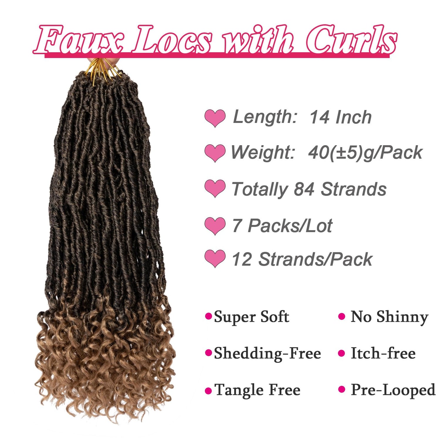 Leeven 7 Packs Faux Locs With Curly Ends 18 Inch Pre-looped Goddess Locs Crochet Hair 84 Strands Natural Black Crochet Bohemian Soft Locs Braiding Hair Extensions With Curls for Women 1B