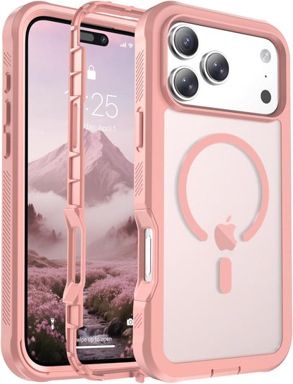 Magnetic for iPhone 14 Case, [Compatible with MagSafe][Military Grade Drop Protection][Heavy Duty Protection][Non-Slip][Shockproof] 2-Layer Durable Bumper Phone Case 6.1&
